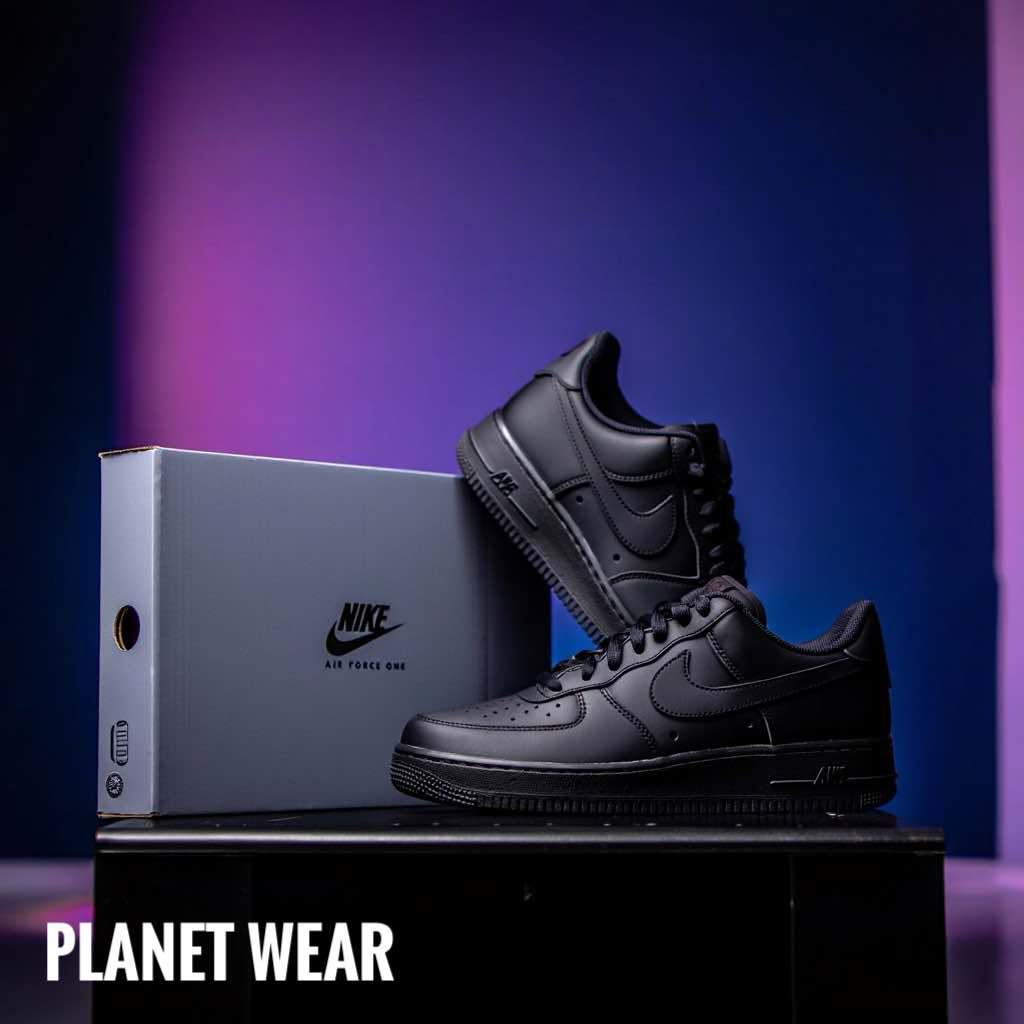 NIKE AIR FORCE ONE BLACK BLACK