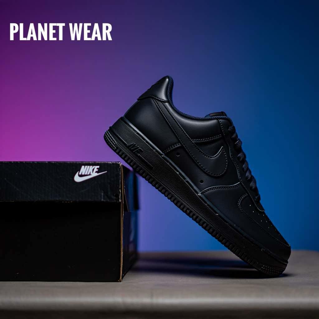 NIKE AIR FORCE ONE BLACK BLACK