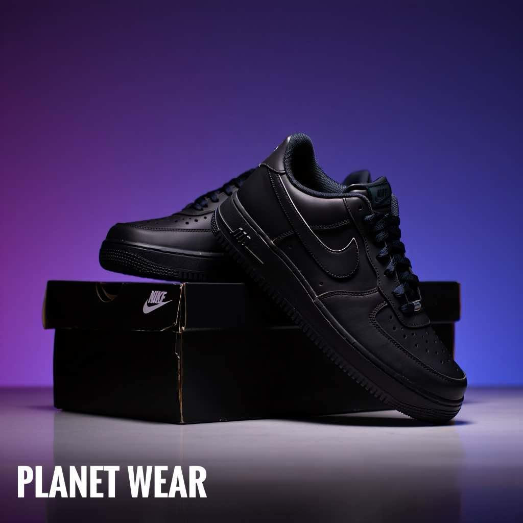 NIKE AIR FORCE ONE BLACK BLACK